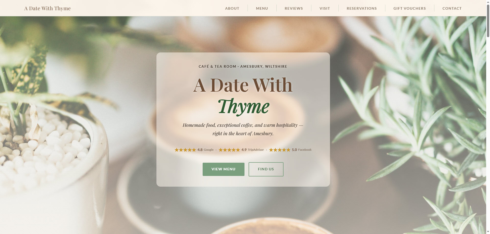 A Date With Thyme website screenshot